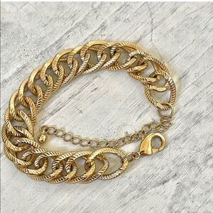 Gold tone link bracelet